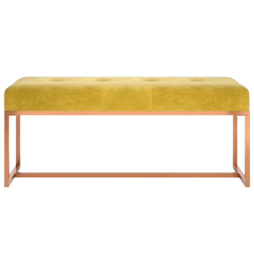 Panca Giallo Senape 110x36x45 cm in Velluto - homemem39