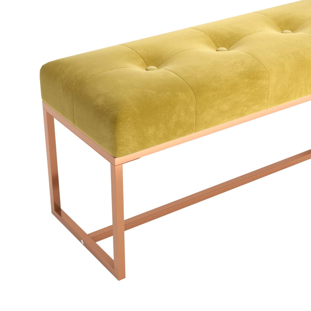 Panca Giallo Senape 110x36x45 cm in Velluto - homemem39