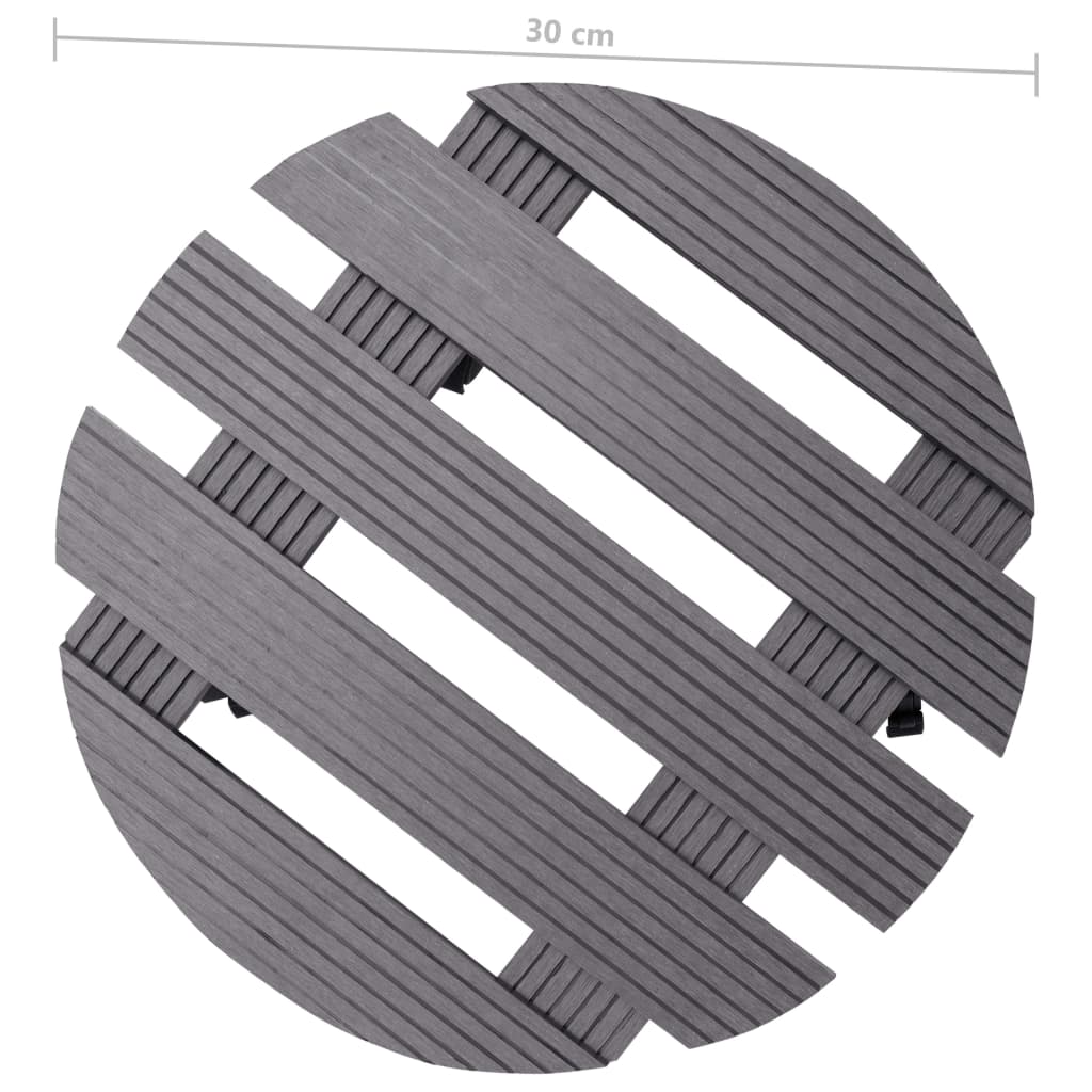 Carrelli Porta Piante 4 pz Grigi Ø30x7,5 cm WPC - homemem39