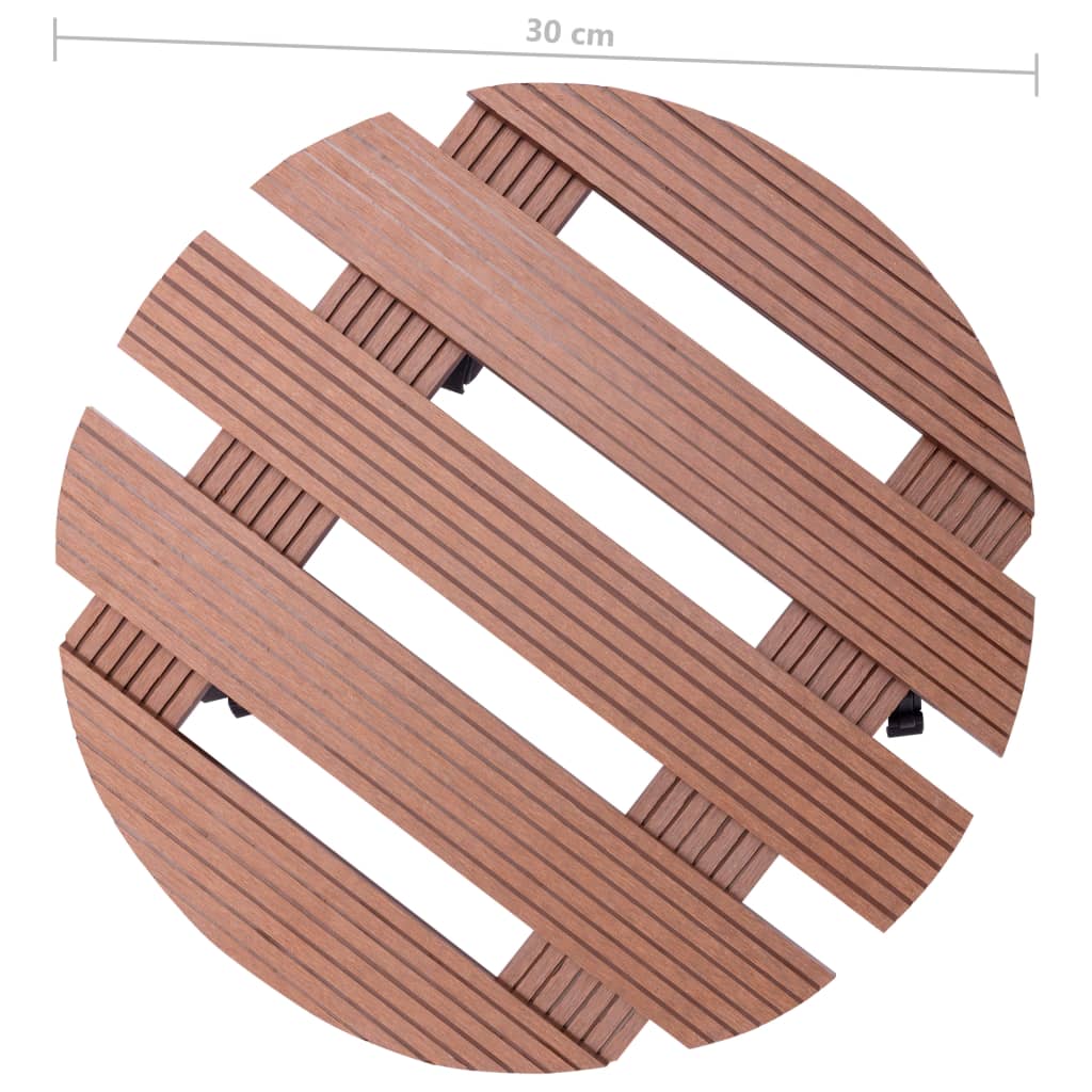 Carrelli Porta Piante 4 pz Marroni Ø30x7,5 cm WPC | homemem39