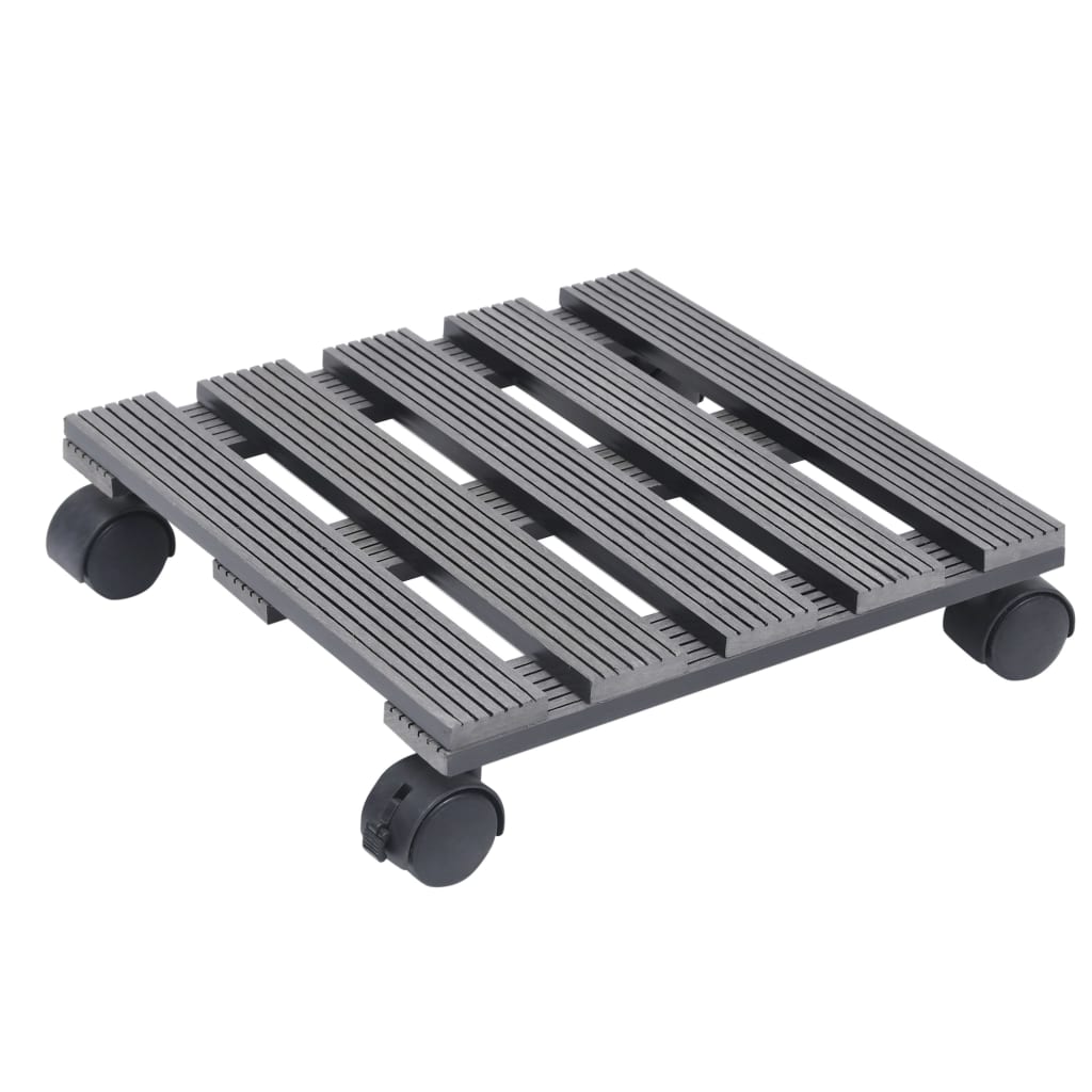 Carrelli Porta Piante 4 pz Grigi 30x7,5 cm WPC - homemem39