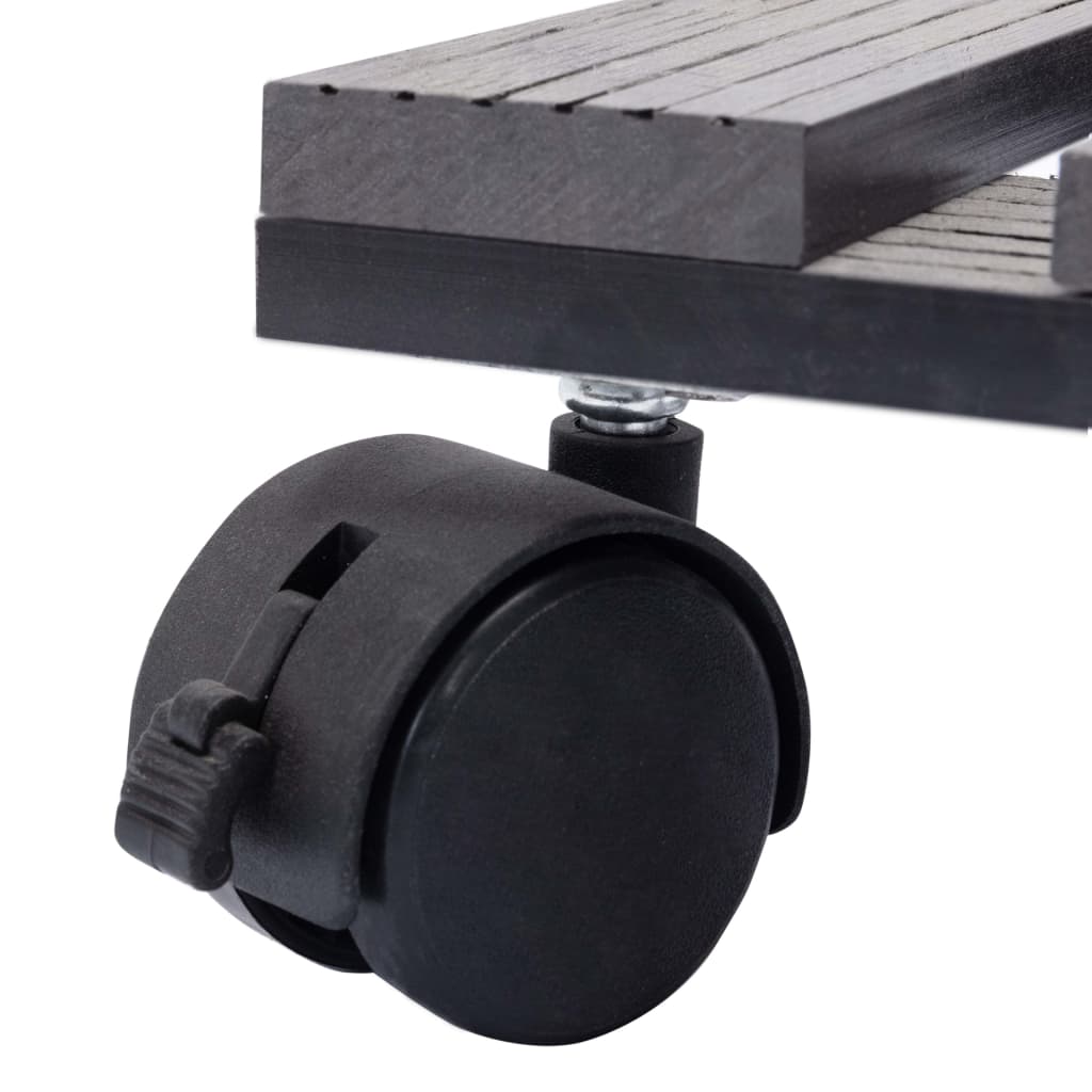 Carrelli Porta Piante 4 pz Grigi 30x7,5 cm WPC - homemem39