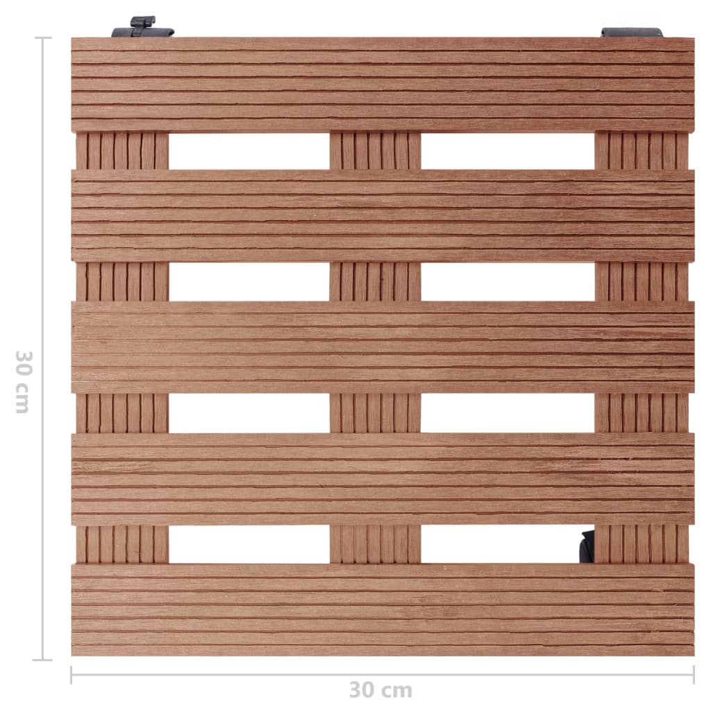 Carrelli Porta Piante 4 pz Marroni 30x30x7,5 cm WPC | homemem39