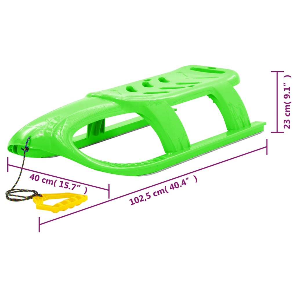 Slittino per Bambini Verde 102,5x40x23 cm in Polipropilene - homemem39