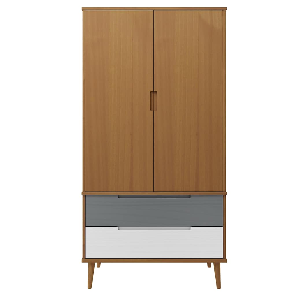 Armadio MOLDE 90x55x175 cm in Legno Massello di Pino