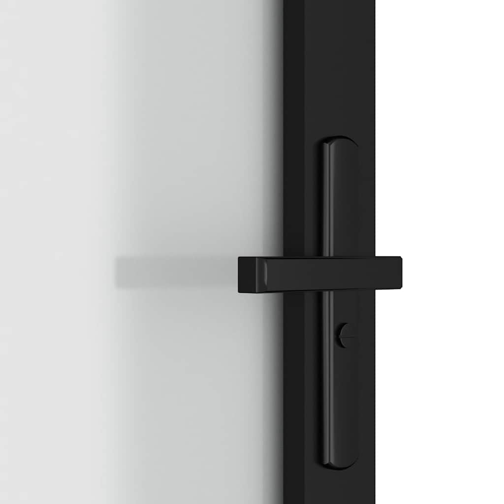 Porta Interna 83x201,5 cm Nero Opaco Vetro e Alluminio - homemem39