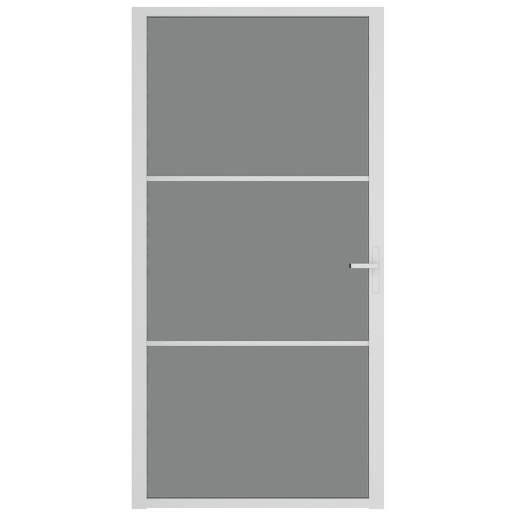 Porta Interna 102,5x201,5 cm Bianca in Vetro ESG e Alluminio - homemem39