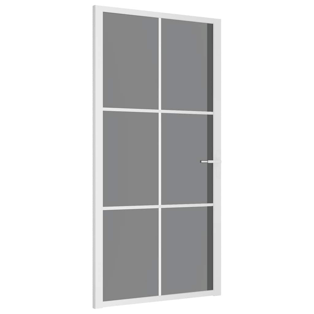 Porta Interna 102,5x201,5 cm Bianca in Vetro ESG e Alluminio - homemem39