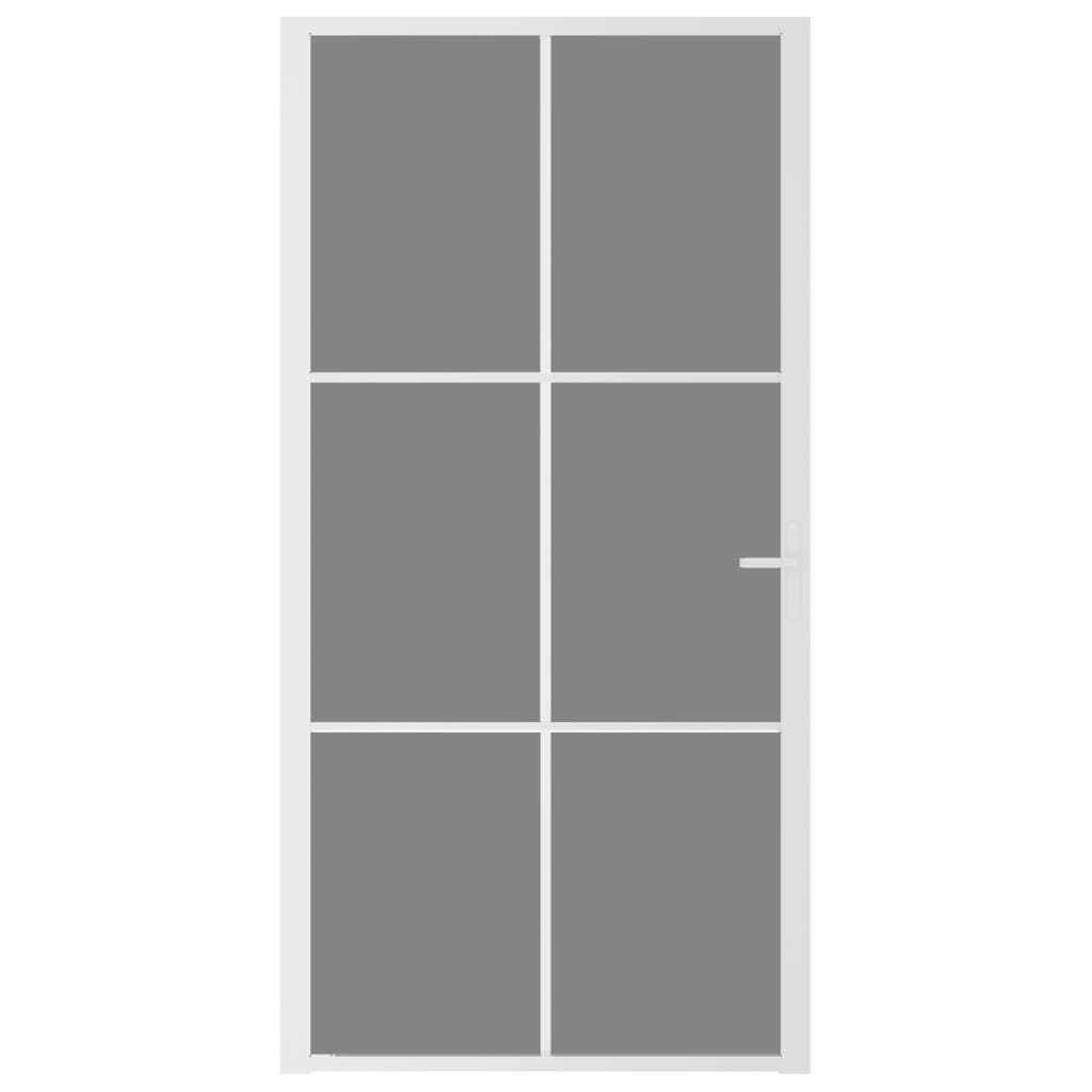 Porta Interna 102,5x201,5 cm Bianca in Vetro ESG e Alluminio - homemem39