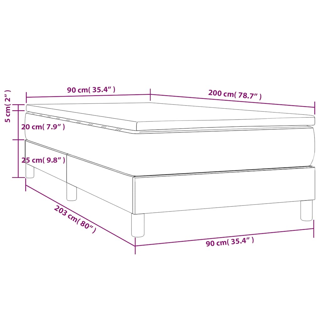 Giroletto a Molle con Materasso Verde Scuro 90x200 cm Velluto | homemem39