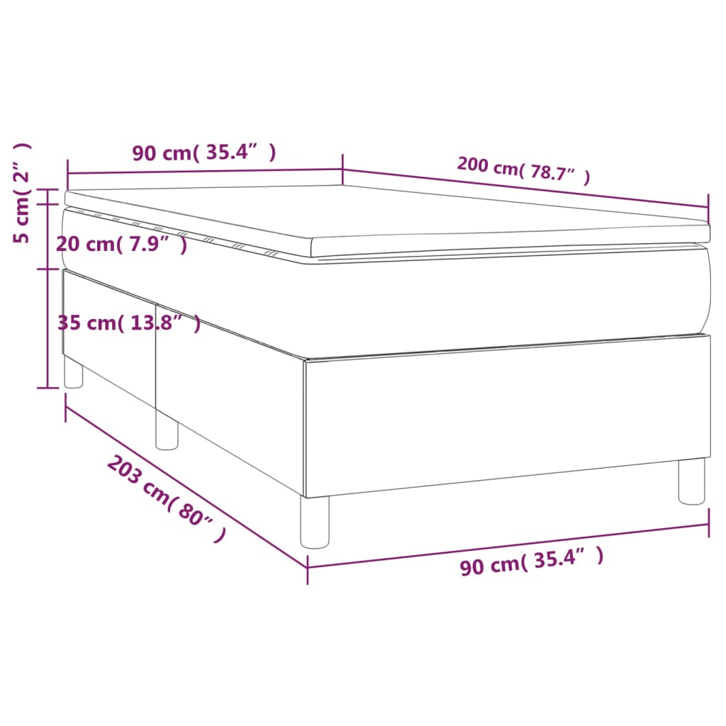 Giroletto a Molle con Materasso Crema 90x200 cm inTessuto | homemem39