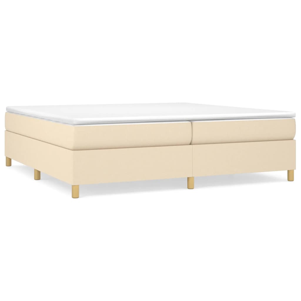 Giroletto a Molle con Materasso Crema 200x200 cm in Tessuto