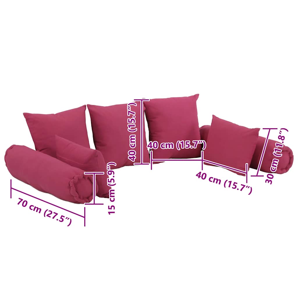 Set di Cuscini 7 pz in Tessuto Rosa | homemem39