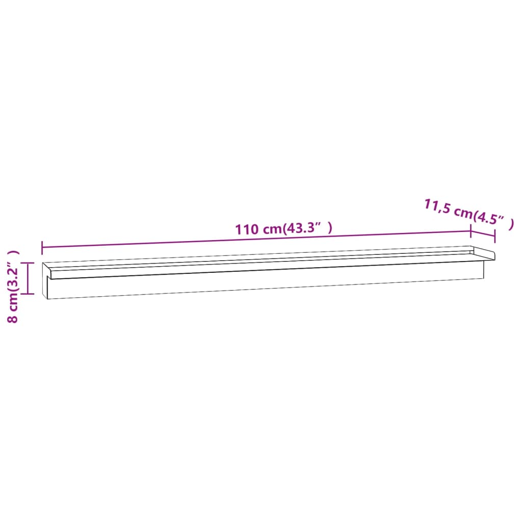 Fontana a Cascata per Piscina Rettangolare Acciaio Inox 110 cm | homemem39