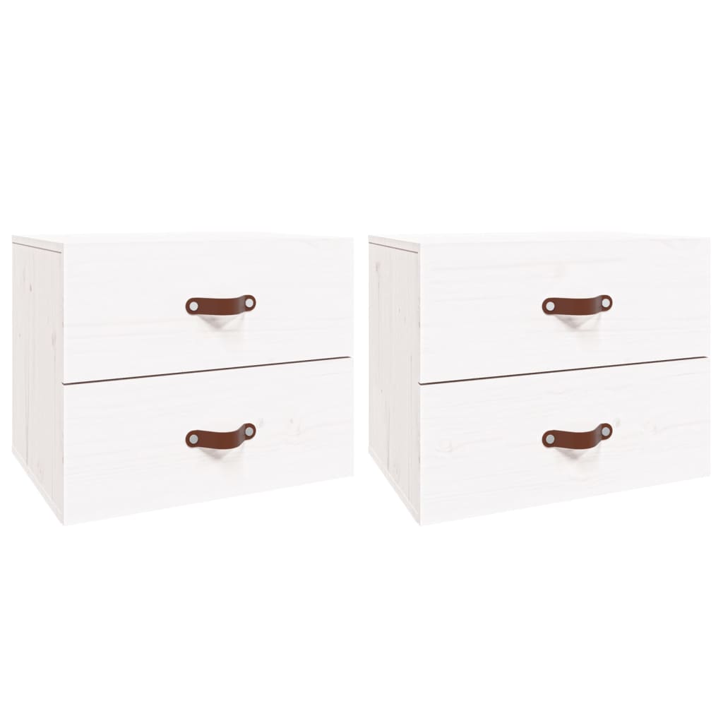 Comodini a Muro 2 pz Bianchi 50x36x40 cm - homemem39