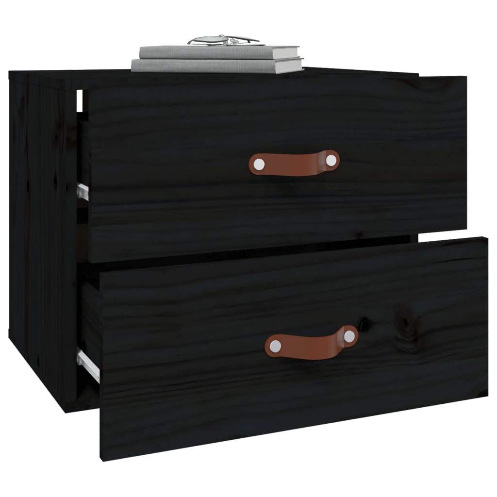 Comodino a Muro Nero 50x36x40 cm - homemem39