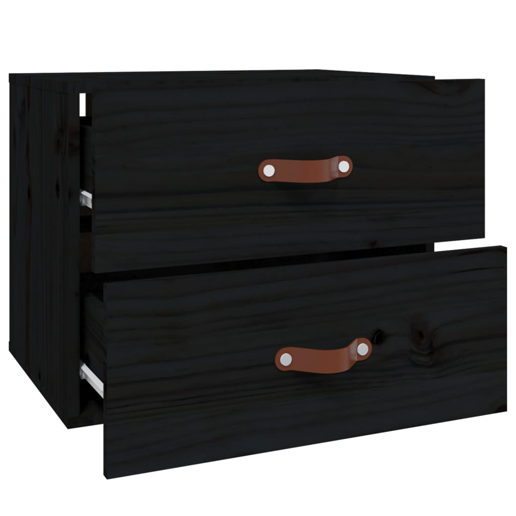 Comodino a Muro Nero 50x36x40 cm - homemem39