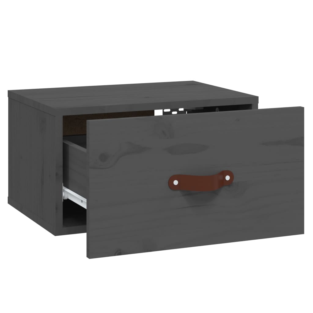 Comodino a Muro Grigio 40x29,5x22 cm - homemem39