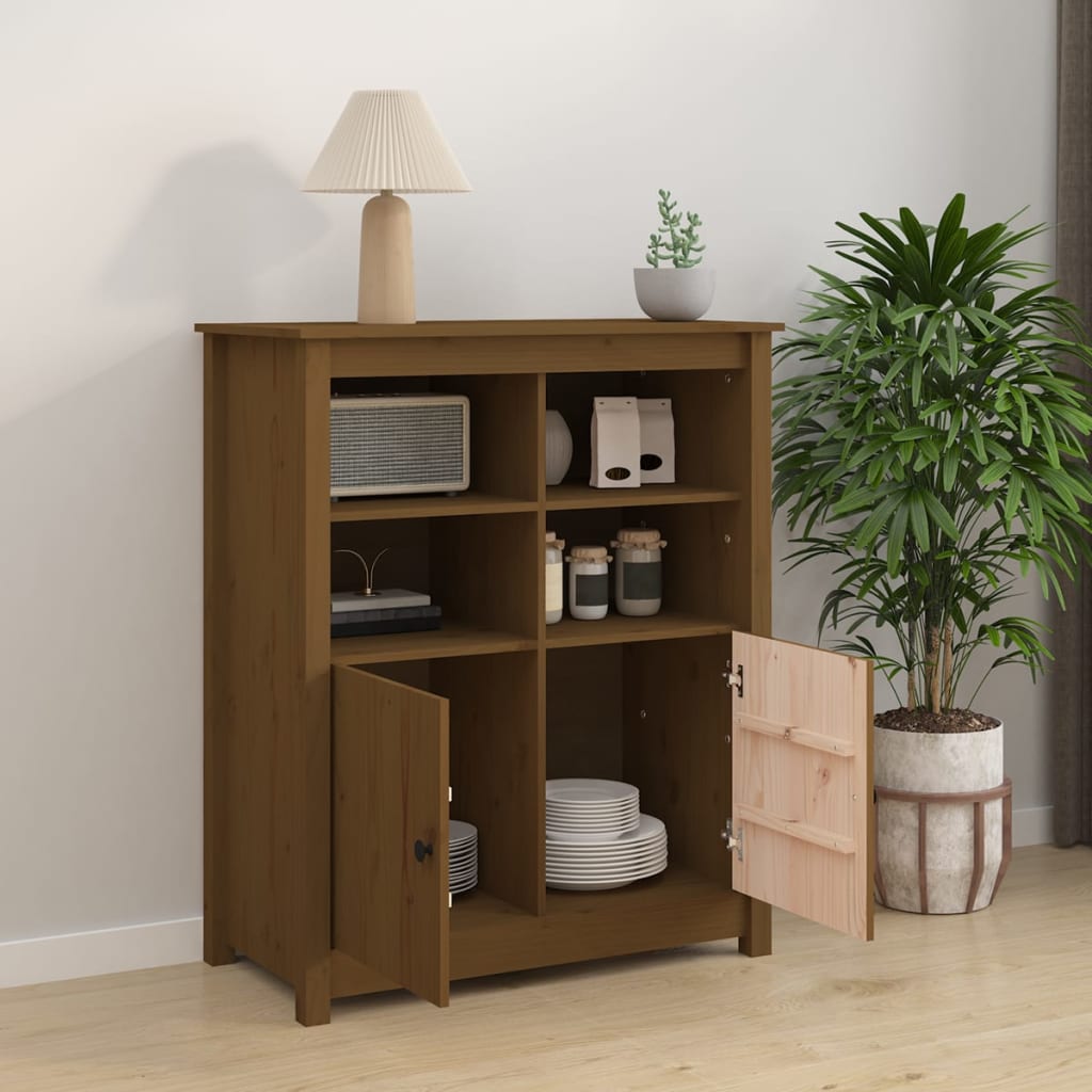 Credenza ambra 83x41,5x100 cm in Legno Massello di Pino - homemem39
