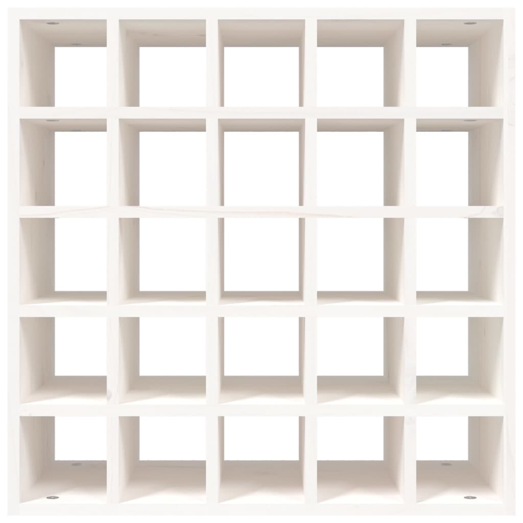 Portabottiglie Bianco 56x25x56 cm in Legno Massello di Pino