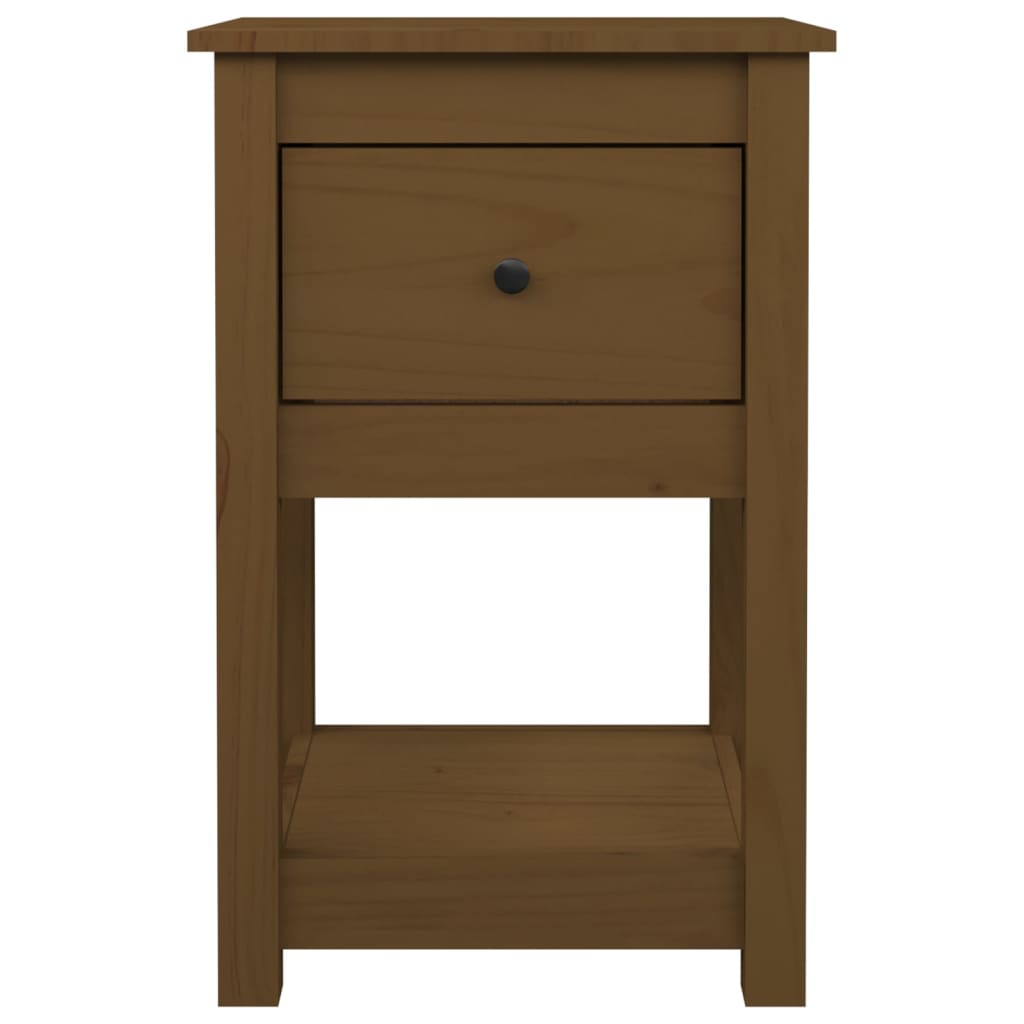 Comodino Marrone Ambra 40x35x61,5 cm in Legno Massello di Pino - homemem39
