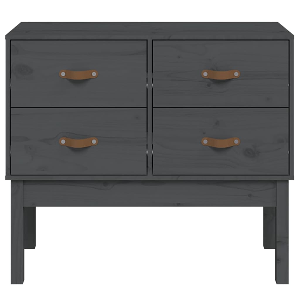 Mobile Consolle Grigia 90x40x78 cm in Legno Massello di Pino - homemem39