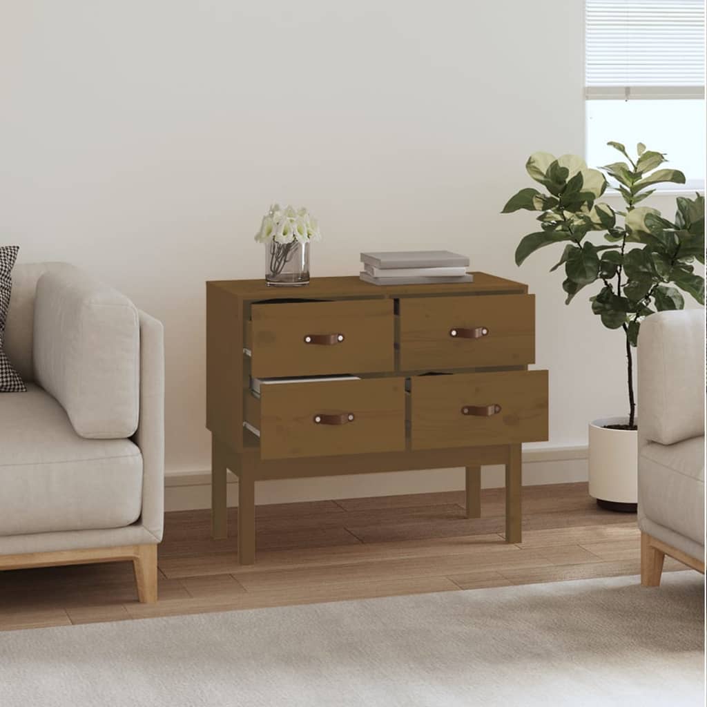 Tavolo Consolle Ambra 90x40x78 cm in Legno Massello di Pino - homemem39