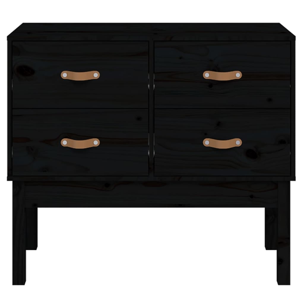 Mobile Consolle Nera 90x40x78 cm in Legno Massello di Pino - homemem39