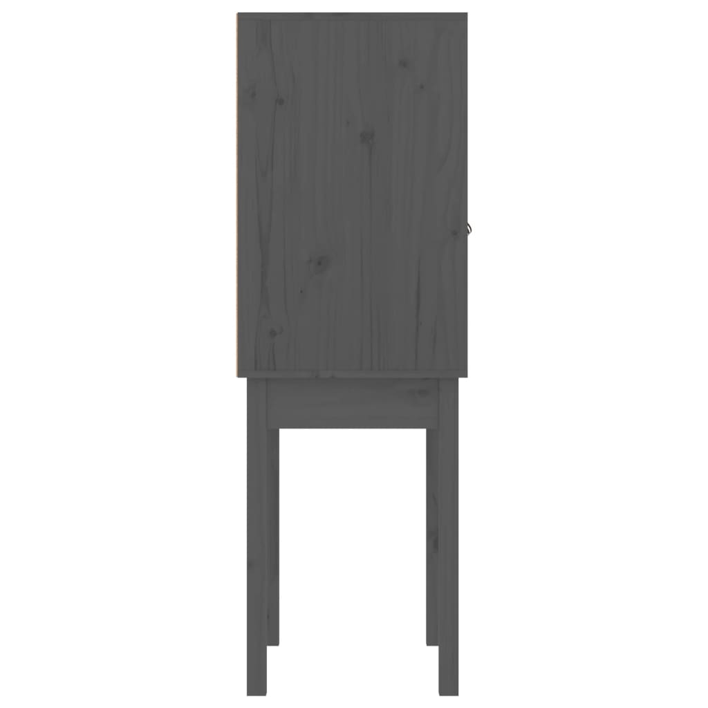 Credenza Grigia 60x40x120 cm in Legno Massello di Pino - homemem39