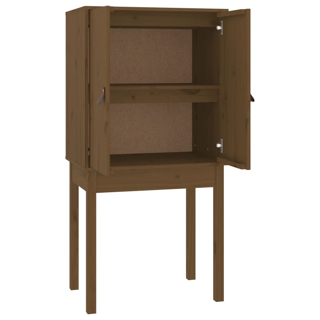 Credenza Marrone Ambra 60x40x120 cm in Legno Massello di Pino - homemem39