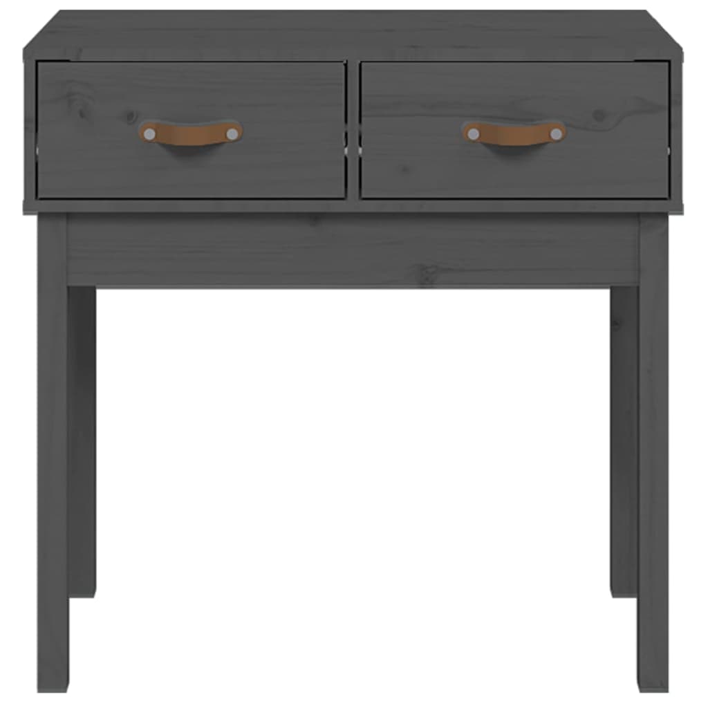 Tavolo Consolle Grigio 76,5x40x75 cm in Legno Massello di Pino - homemem39