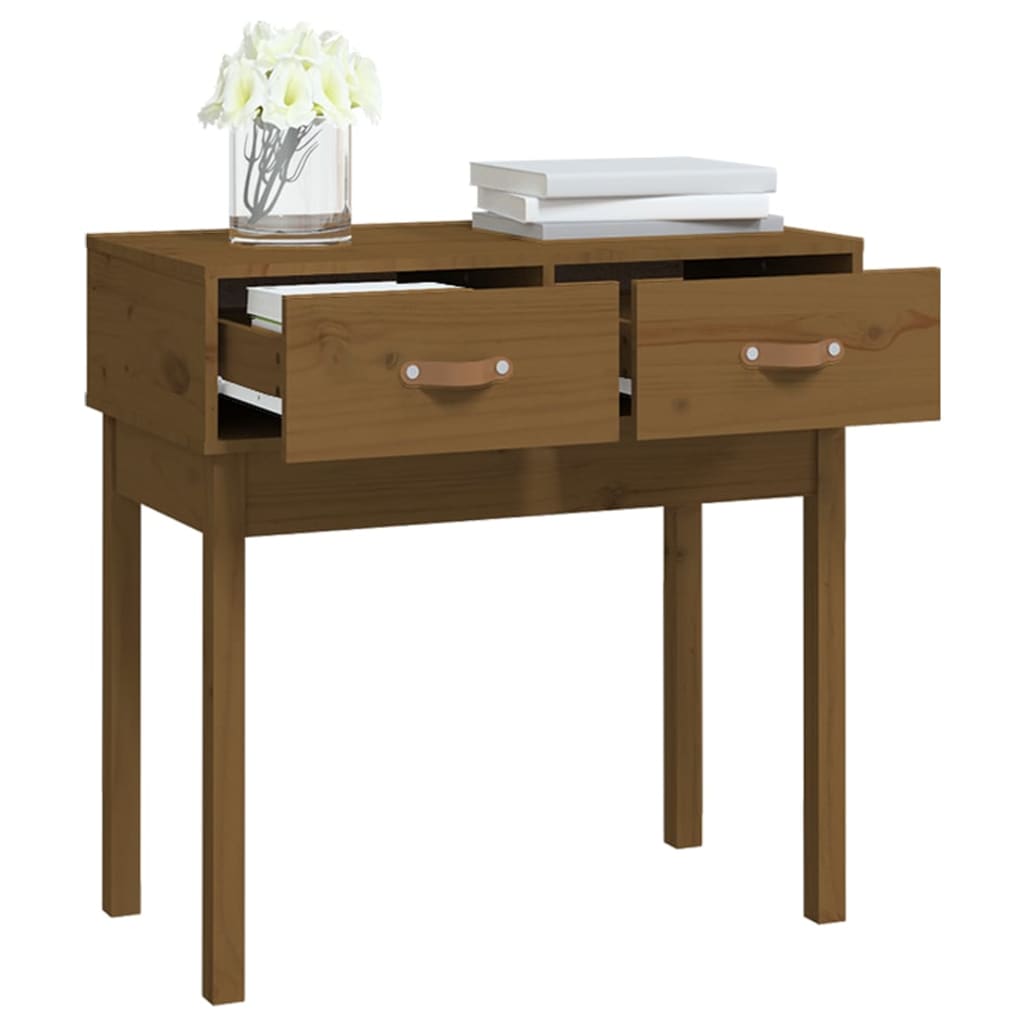 Tavolo Consolle Ambra 76,5x40x75 cm in Legno Massello di Pino - homemem39