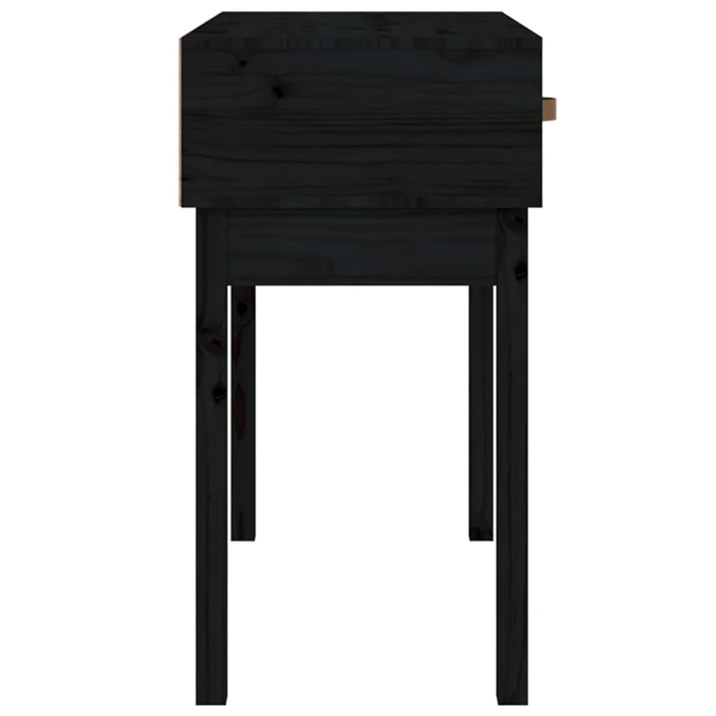 Tavolo Consolle Nero 76,5x40x75 cm in Legno Massello di Pino - homemem39