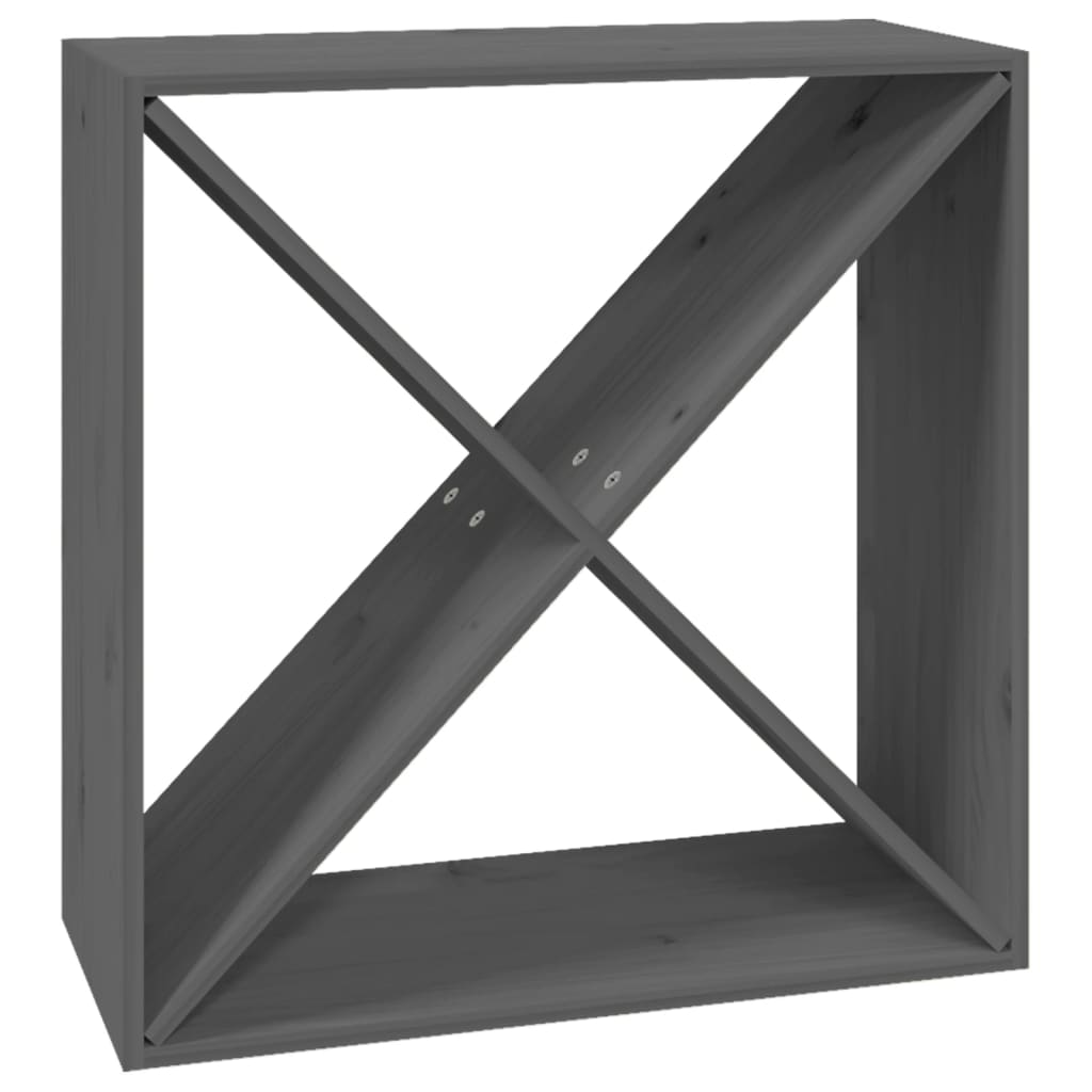 Portabottiglie Grigio 62x25x62 cm in Legno Massello di Pino - homemem39