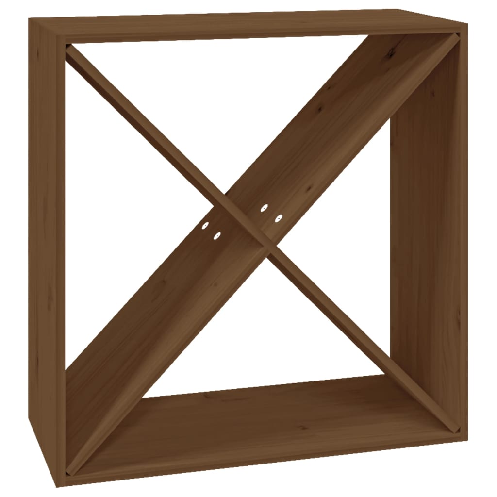 Portavini Marrone Ambra 62x25x62 cm in Legno Massello di Pino - homemem39