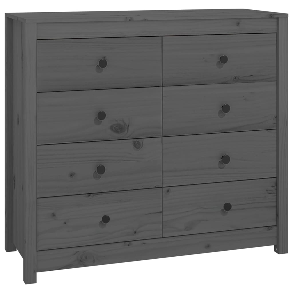 Armadietto Grigio 100x40x90 cm in Legno Massello di Pino - homemem39