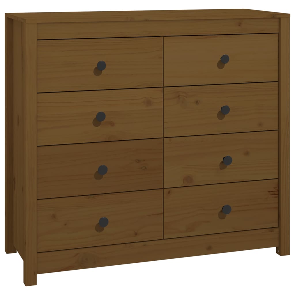 Armadietto Marrone Ambra 100x40x90 cm in Legno Massello di Pino - homemem39