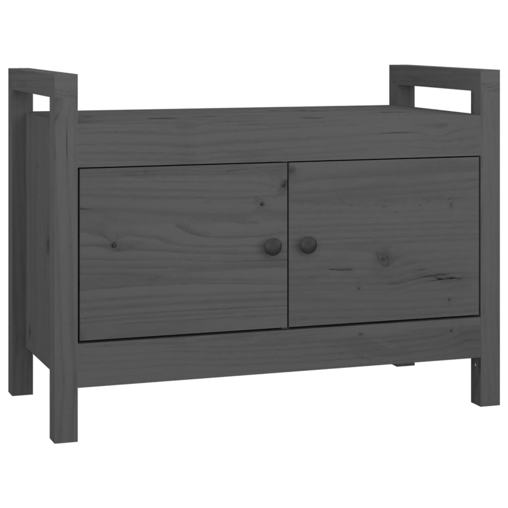Panca da Ingresso Grigio 80x40x60 cm in Legno Massello di Pino - homemem39