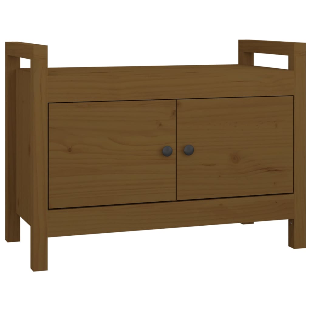 Panca da Ingresso Ambra 80x40x60 cm in Legno Massello di Pino - homemem39