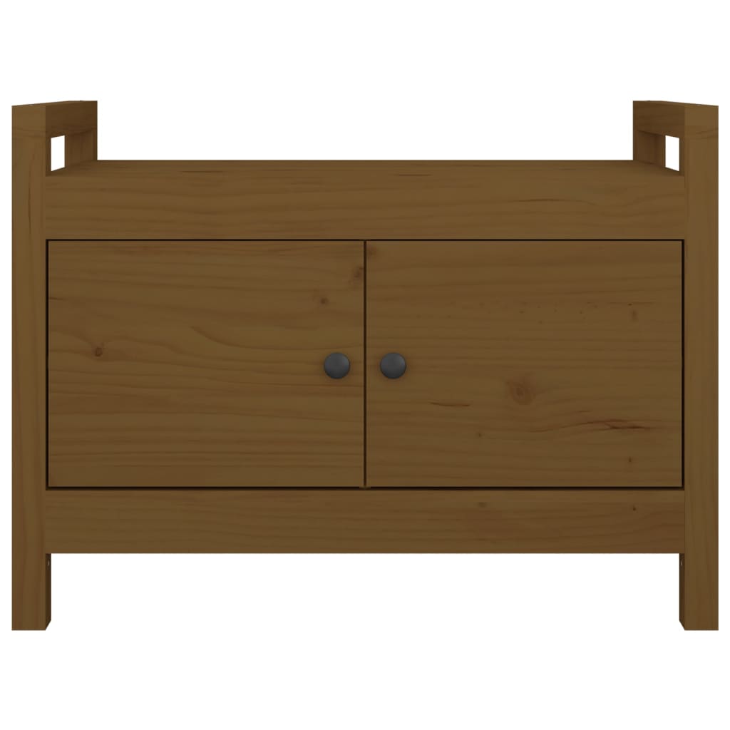 Panca da Ingresso Ambra 80x40x60 cm in Legno Massello di Pino - homemem39