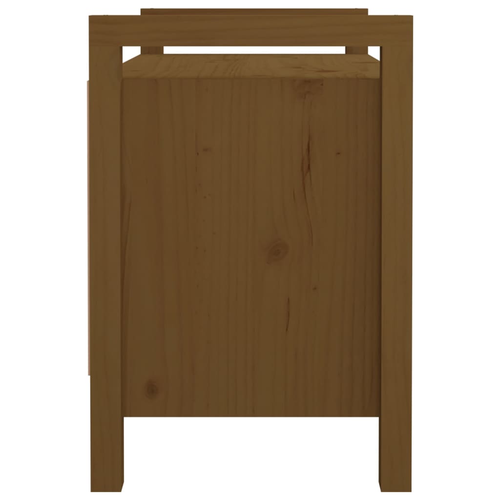 Panca da Ingresso Ambra 80x40x60 cm in Legno Massello di Pino - homemem39