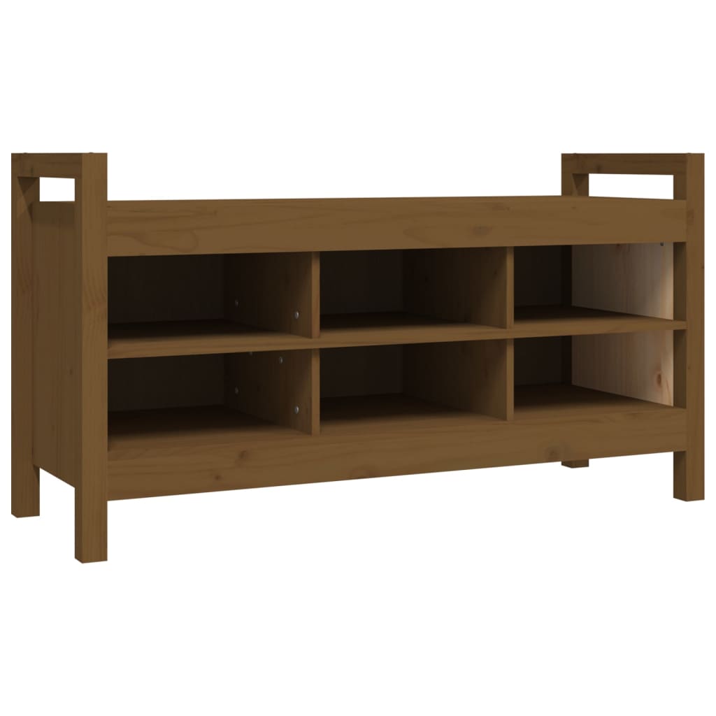 Panca da Ingresso Ambra 110x40x60 cm in Legno Massello di Pino - homemem39