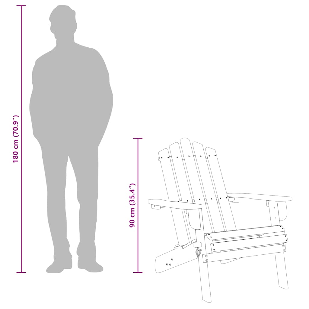 Sedie da Giardino Adirondack 2pz in Legno Massello di Acacia - homemem39
