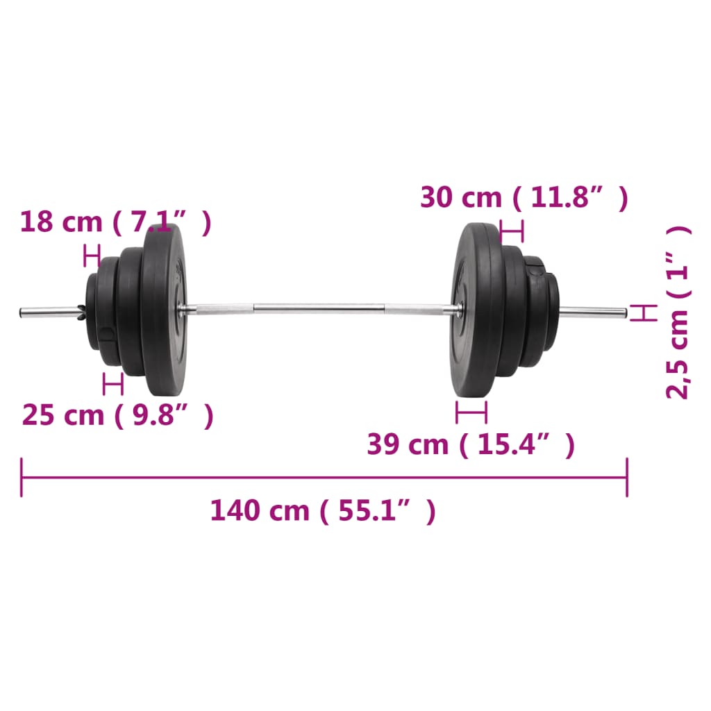 Bilanciere con Dischi 60 kg | homemem39