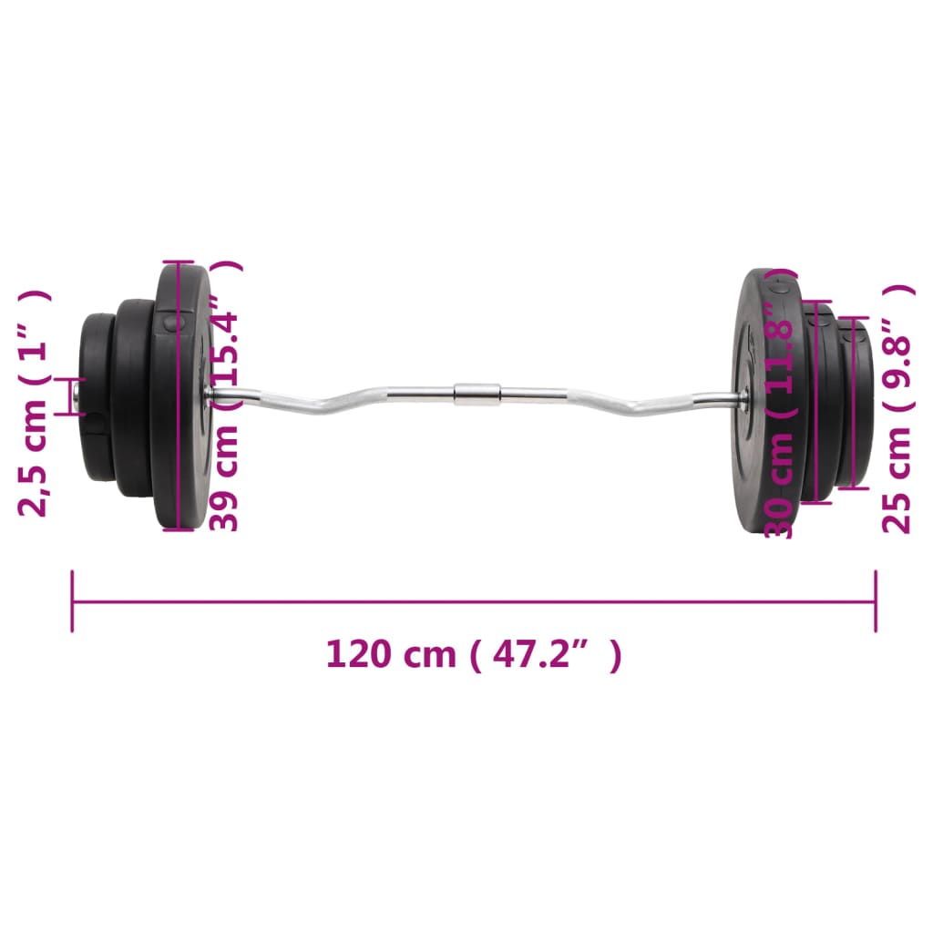 Bilanciere Curvo con Dischi 60 kg | homemem39