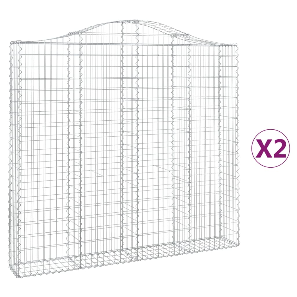 Cesti Gabbioni ad Arco 2 pz 200x30x180/200 cm Ferro Zincato - homemem39