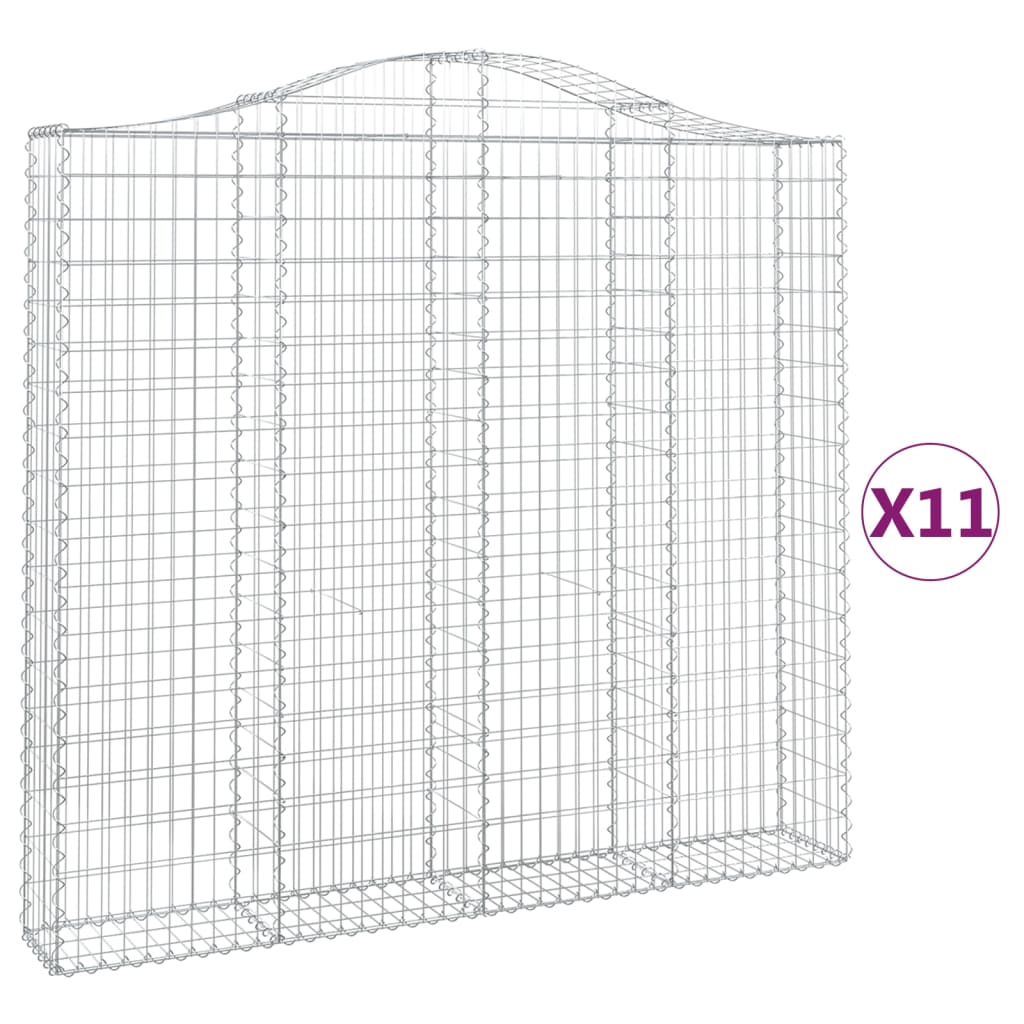 Cesti Gabbioni ad Arco 11 pz 200x30x180/200 cm Ferro Zincato - homemem39