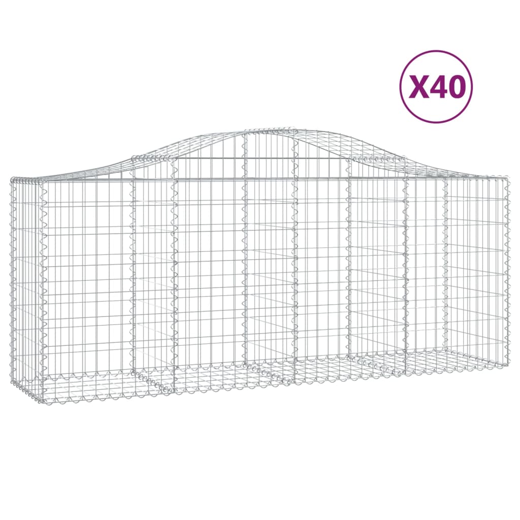 Cesti Gabbioni ad Arco 40 pz 200x50x80/100 cm Ferro Zincato - homemem39
