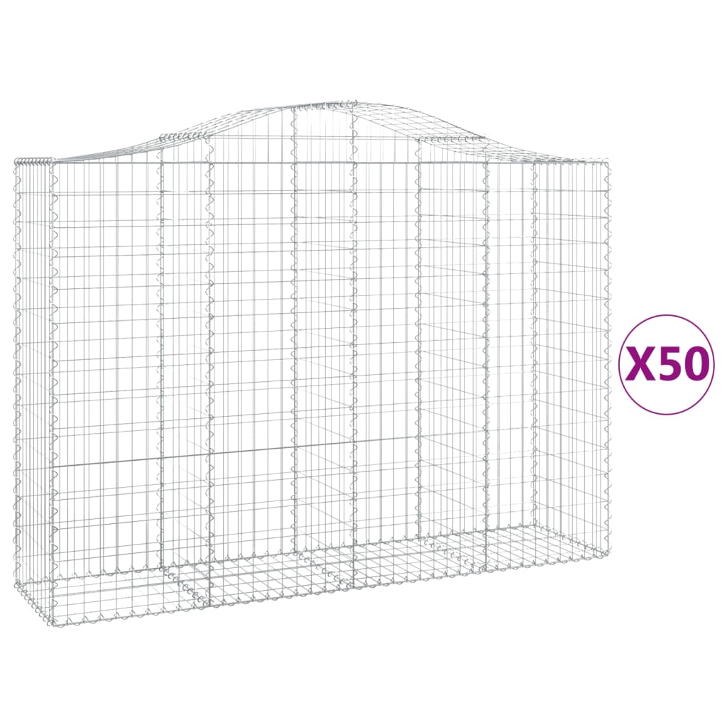 Cesti Gabbioni ad Arco 50 pz 200x50x140/160 cm Ferro Zincato - homemem39