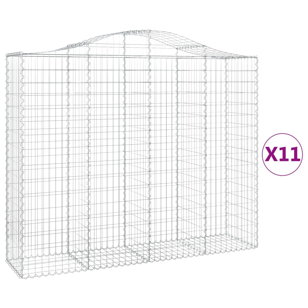 Cesti Gabbioni ad Arco 11 pz 200x50x160/180 cm Ferro Zincato - homemem39